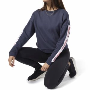 Reebok Training Essentials Logo Crew Sweatshirt Damen - Navy - DE 027-YHI